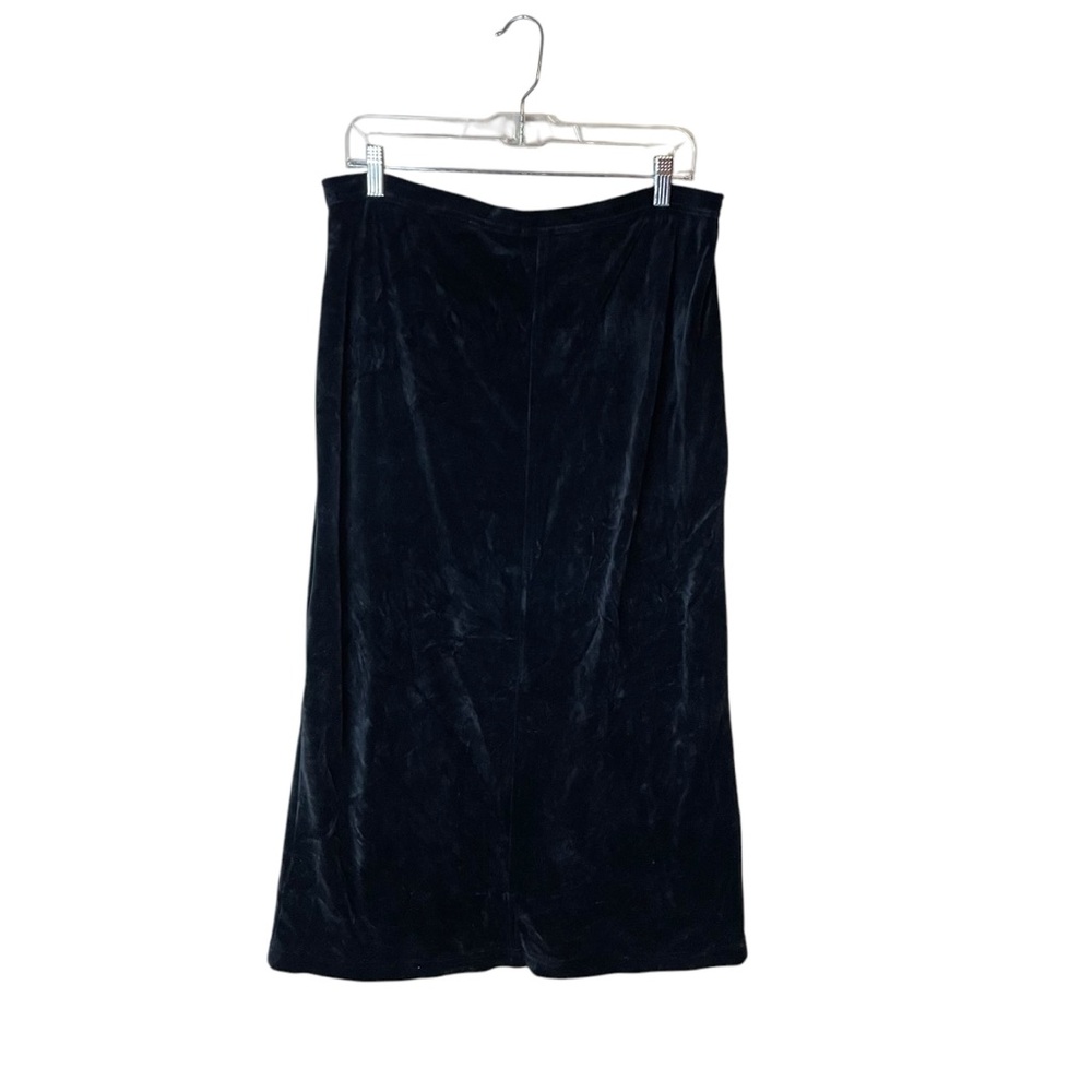 Vintage Cherokee Black Velvet Maxi Skirt with Slit in‎ Back Large